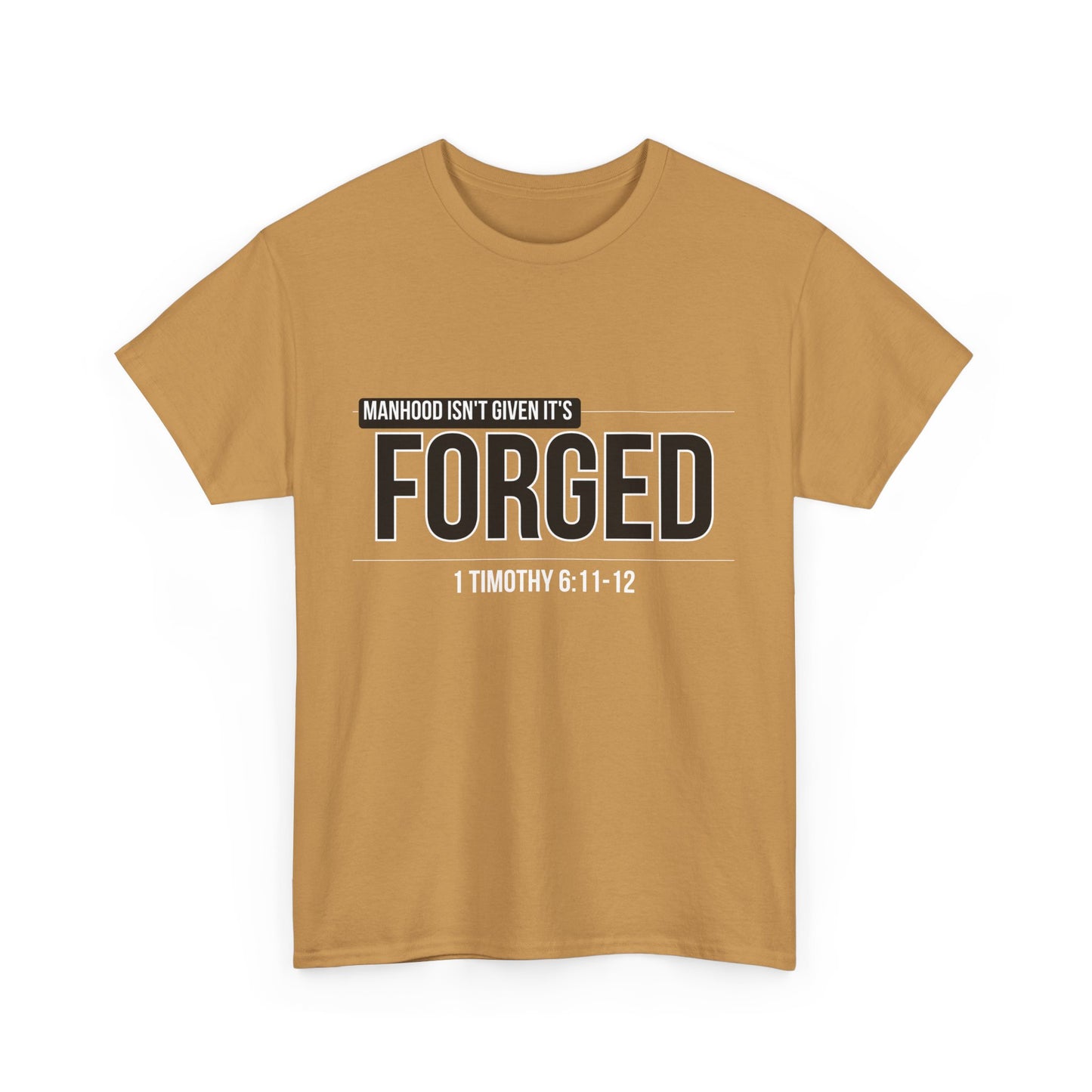 Forged Unisex Heavy Cotton Tee - Inspirational Casual Wear, Gift for Fathers, Motivational Shirt, Men's Apparel, Christian T-Shirt