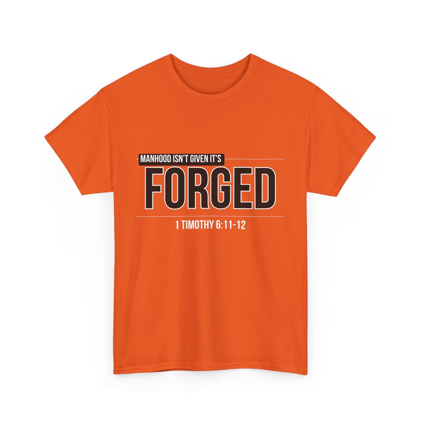 Forged Unisex Heavy Cotton Tee - Inspirational Casual Wear, Gift for Fathers, Motivational Shirt, Men's Apparel, Christian T-Shirt