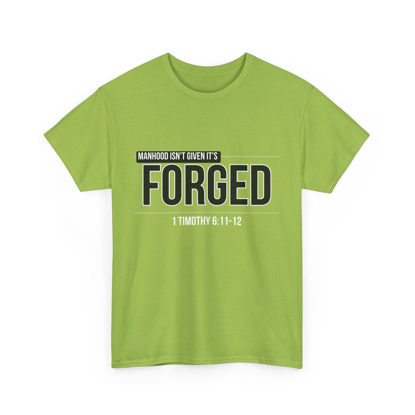 Forged Unisex Heavy Cotton Tee - Inspirational Casual Wear, Gift for Fathers, Motivational Shirt, Men's Apparel, Christian T-Shirt