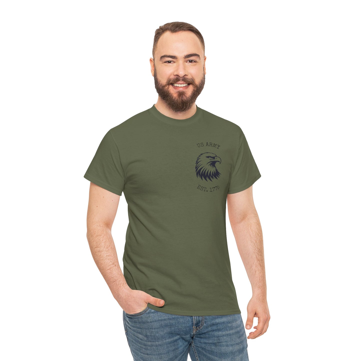 Patriotic Eagle Graphic Tee | Unisex Heavy Cotton T-Shirt, Eagle Shirt, Military Inspired Apparel, Casualwear, Gift for Veterans