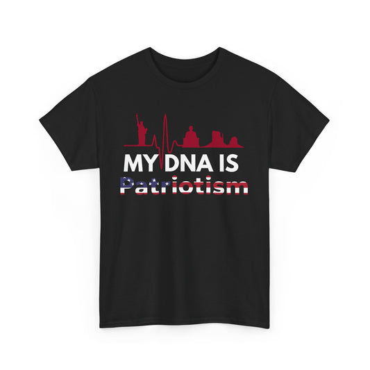 Patriotic Unisex Tee, My DNA is Patriotism Shirt, USA Graphic Tee, Fourth of July Top, Gifts for Veterans, Casual Independence Day Fashion