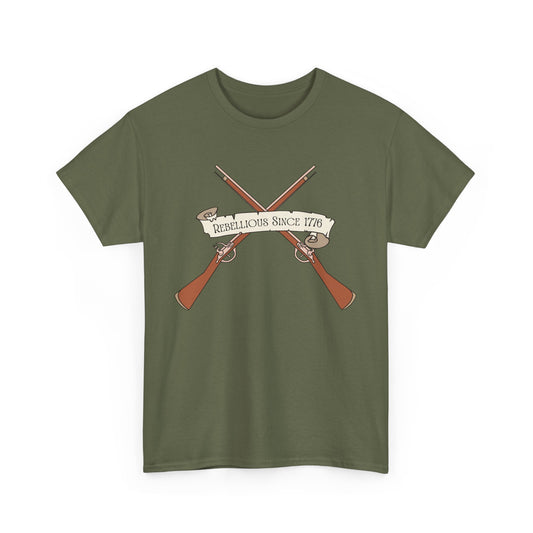 Rebellion Since 1776 Unisex Heavy Cotton Tee, Vintage Graphic Tee, Historical Apparel, Gift for History Buffs, Casual Wear