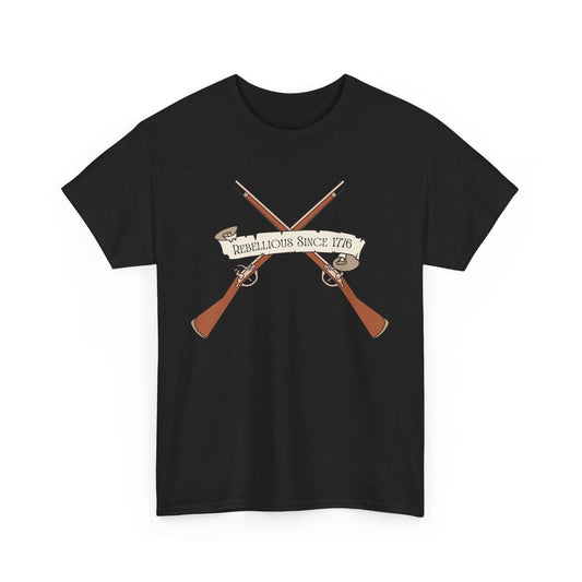 Rebellion Since 1776 Unisex Heavy Cotton Tee, Vintage Graphic Tee, Historical Apparel, Gift for History Buffs, Casual Wear