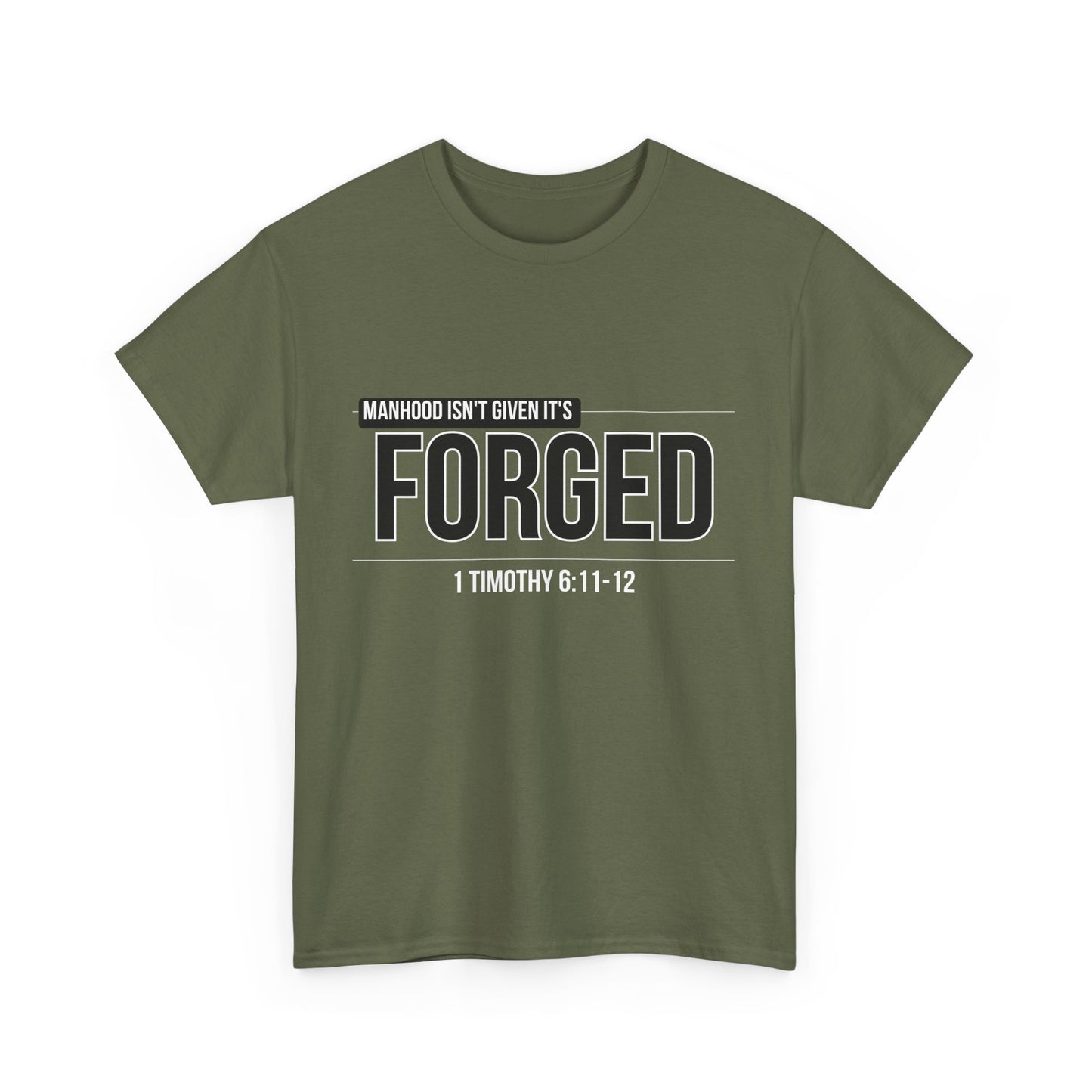 Forged Unisex Heavy Cotton Tee - Inspirational Casual Wear, Gift for Fathers, Motivational Shirt, Men's Apparel, Christian T-Shirt